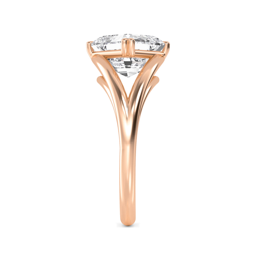 IGI Graded 4.00ct Asscher Cut Lab-Grown Diamond Solitaire Engagement Ring in 14k Rose Gold
