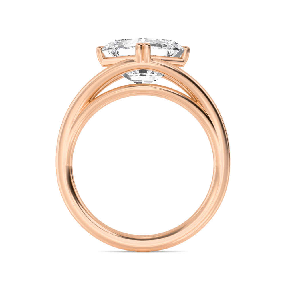 IGI Graded 4.00ct Asscher Cut Lab-Grown Diamond Solitaire Engagement Ring in 14k Rose Gold