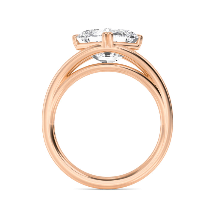 IGI Graded 4.00ct Asscher Cut Lab-Grown Diamond Solitaire Engagement Ring in 14k Rose Gold