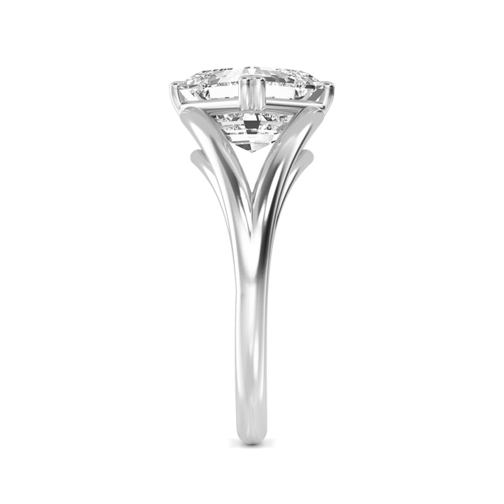 IGI Graded 4.00ct Asscher Cut Lab-Grown Diamond Solitaire Engagement Ring in 14k White Gold