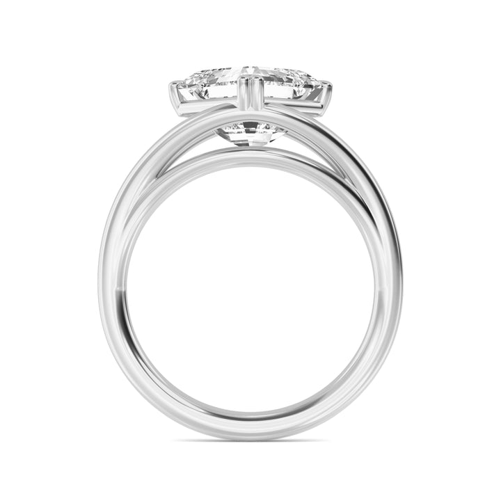 IGI Graded 4.00ct Asscher Cut Lab-Grown Diamond Solitaire Engagement Ring in 14k White Gold