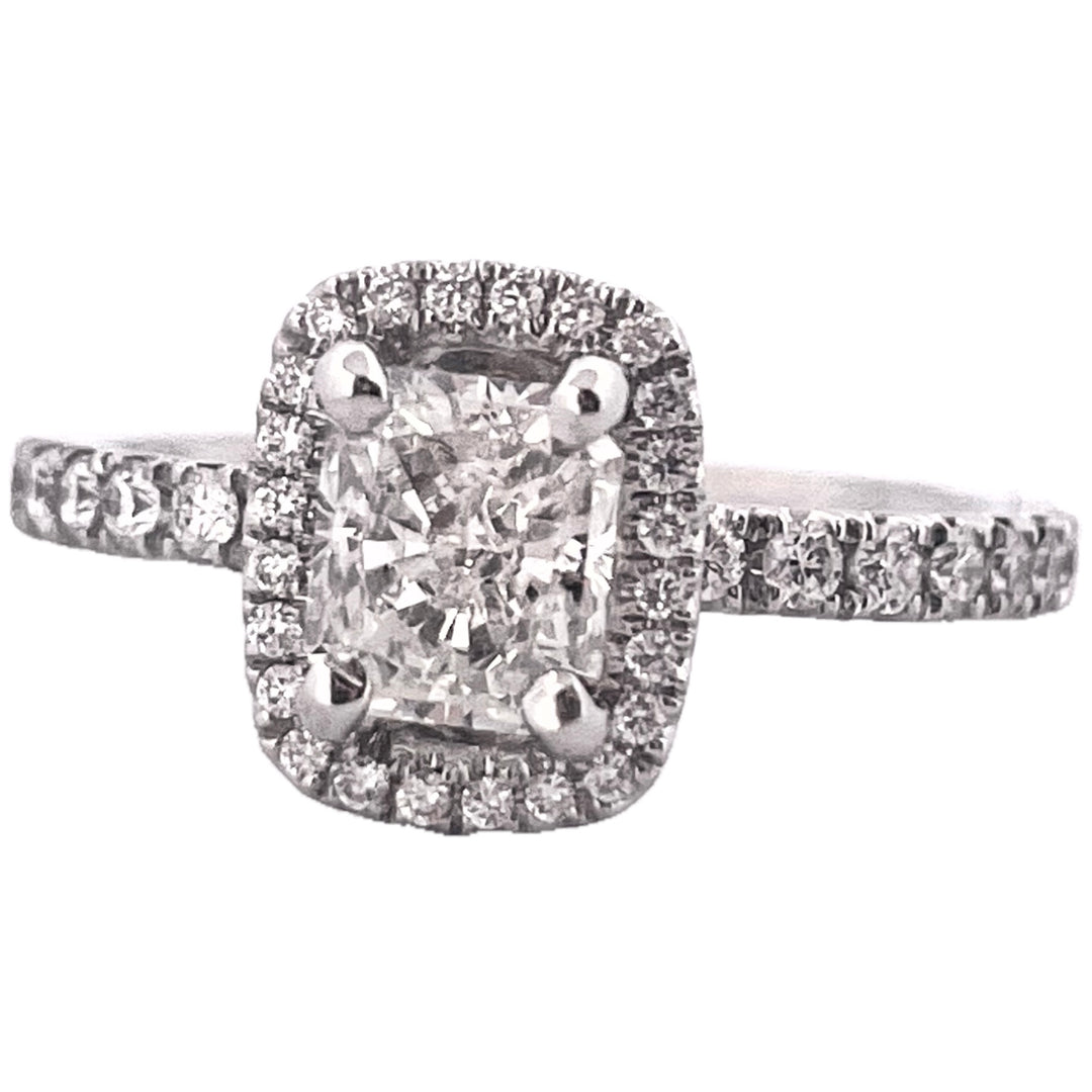 halo radiant diamond engagement ring gia certified 