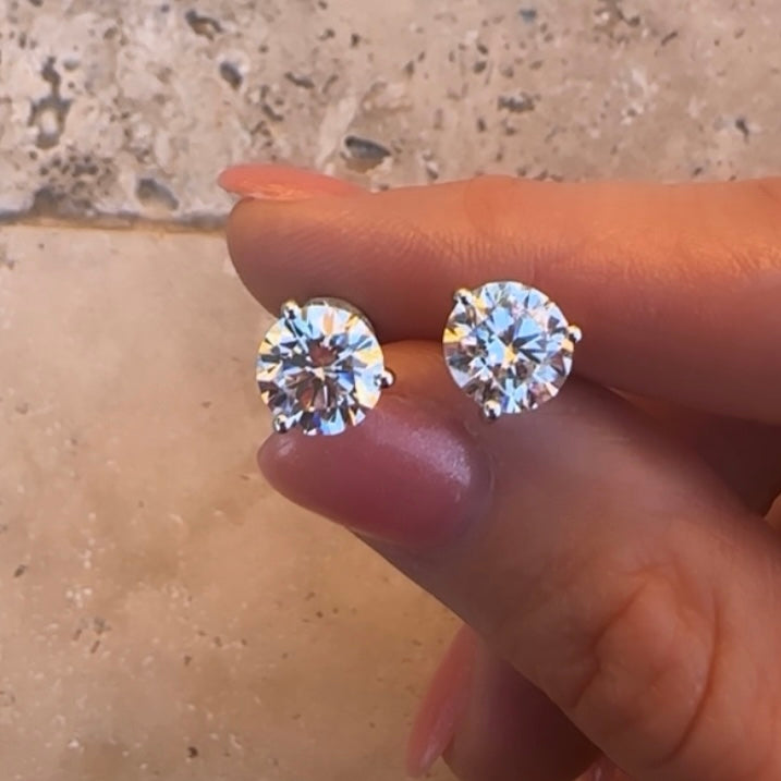 4ctw Round Brilliant Lab-Grown Diamond Stud Earrings in 14k White Gold