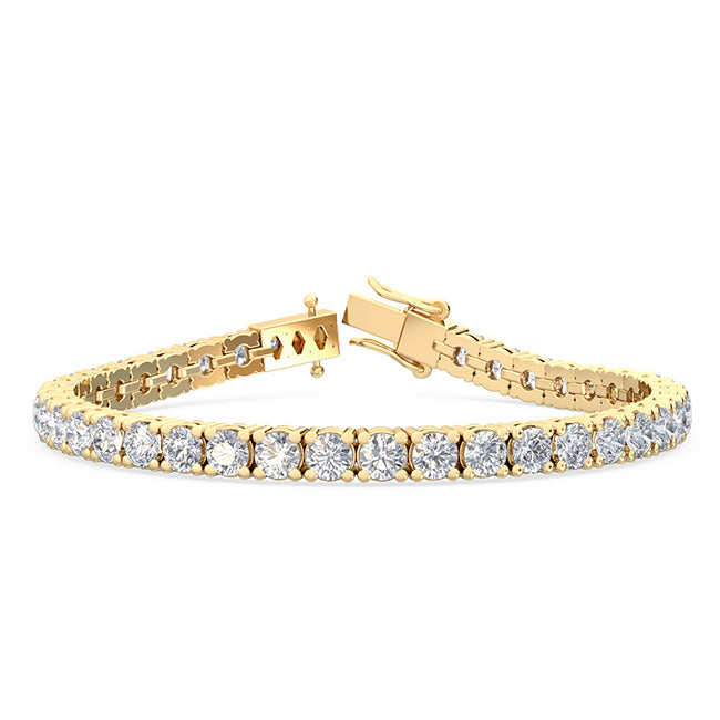 21.45ctw Round Brilliant Cut Lab-Grown Diamond Tennis Bracelet in 14k Yellow Gold