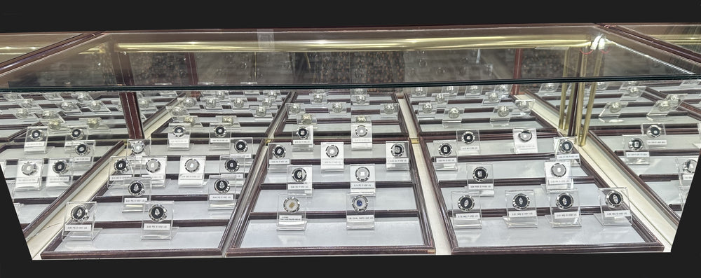 We have a large selection of lab-grown and natural diamonds.