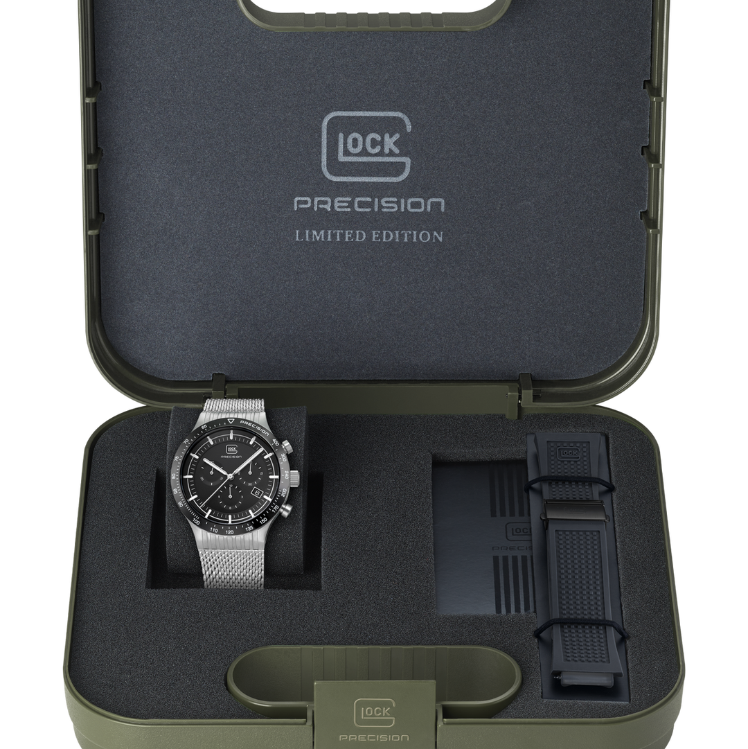 GLOCK GW-34-4-24 43mm Limited Edition Stainless Steel Quartz Chronograph Watch with Interchangeable Straps