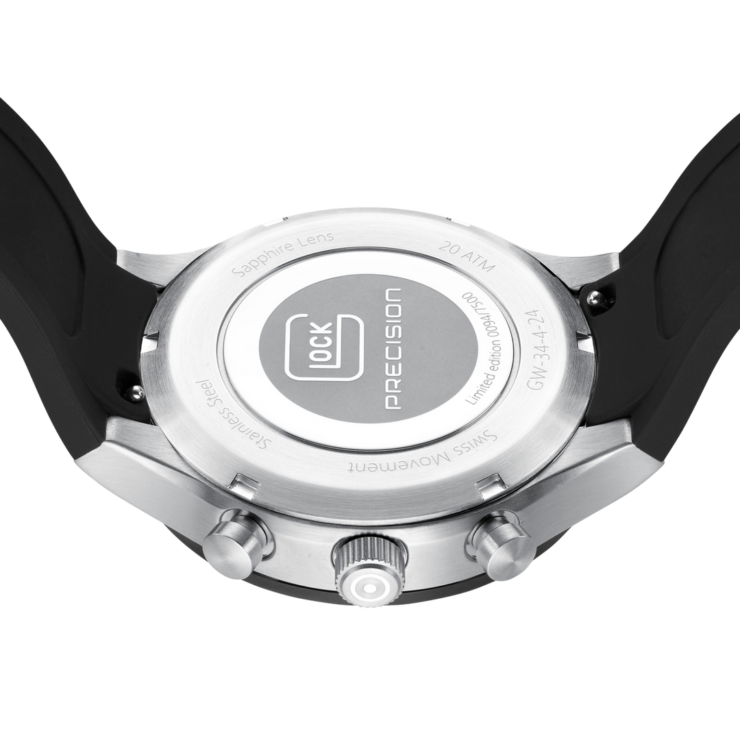 GLOCK GW-34-4-24 43mm Limited Edition Stainless Steel Quartz Chronograph Watch with Interchangeable Straps