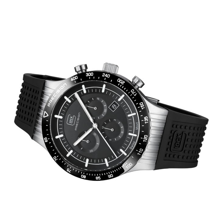 GLOCK GW-34-4-24 43mm Limited Edition Stainless Steel Quartz Chronograph Watch with Interchangeable Straps