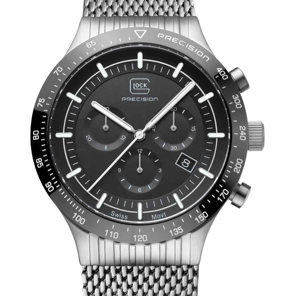 GLOCK GW-34-4-24 43mm Limited Edition Stainless Steel Quartz Chronograph Watch with Interchangeable Straps
