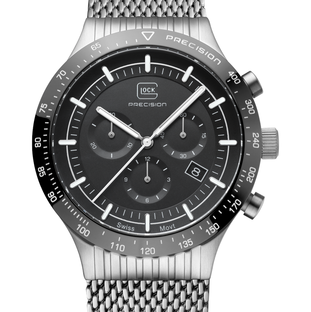 GLOCK GW-34-4-24 43mm Limited Edition Stainless Steel Quartz Chronograph Watch with Interchangeable Straps