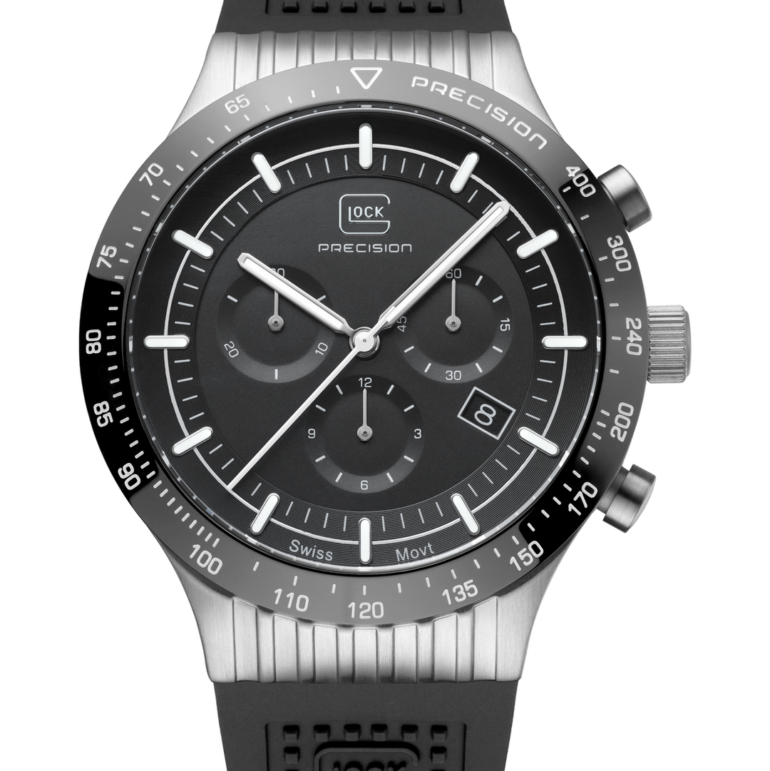 GLOCK GW-34-4-24 43mm Limited Edition Stainless Steel Quartz Chronograph Watch with Interchangeable Straps