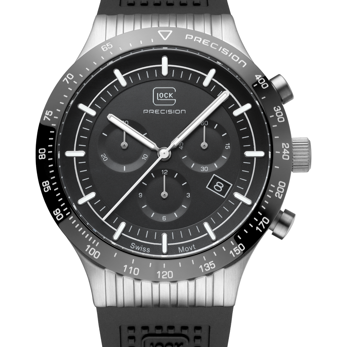 GLOCK GW-34-4-24 43mm Limited Edition Stainless Steel Quartz Chronograph Watch with Interchangeable Straps