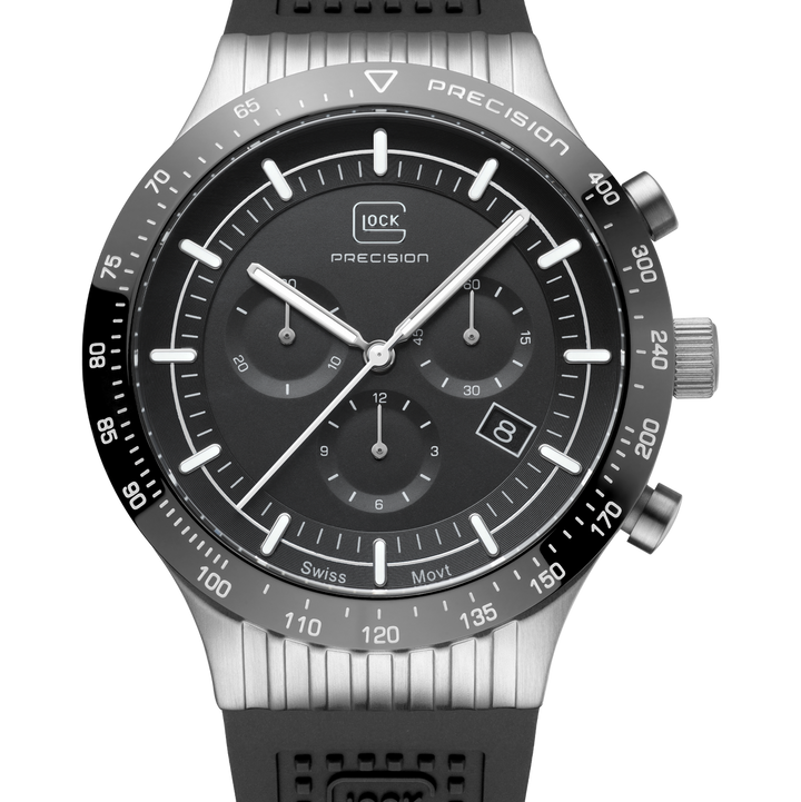 GLOCK GW-34-4-24 43mm Limited Edition Stainless Steel Quartz Chronograph Watch with Interchangeable Straps