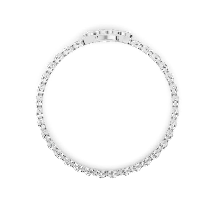 7.64ctw Oval Lab-Grown Diamond Bezel-Set Tennis Bracelet in 14k White Gold