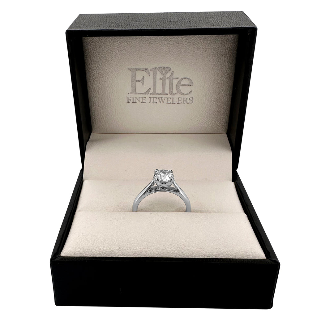 0.92ct Round Brilliant Diamond Solitaire in 14k White Gold in Box