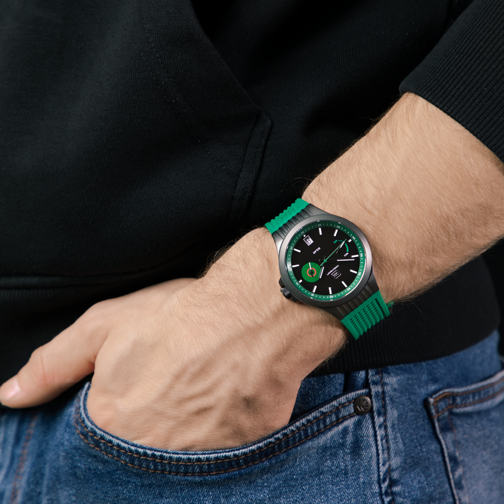 GLOCK GW-19-4-22 42mm Solar Watch with Green Silicone Strap
