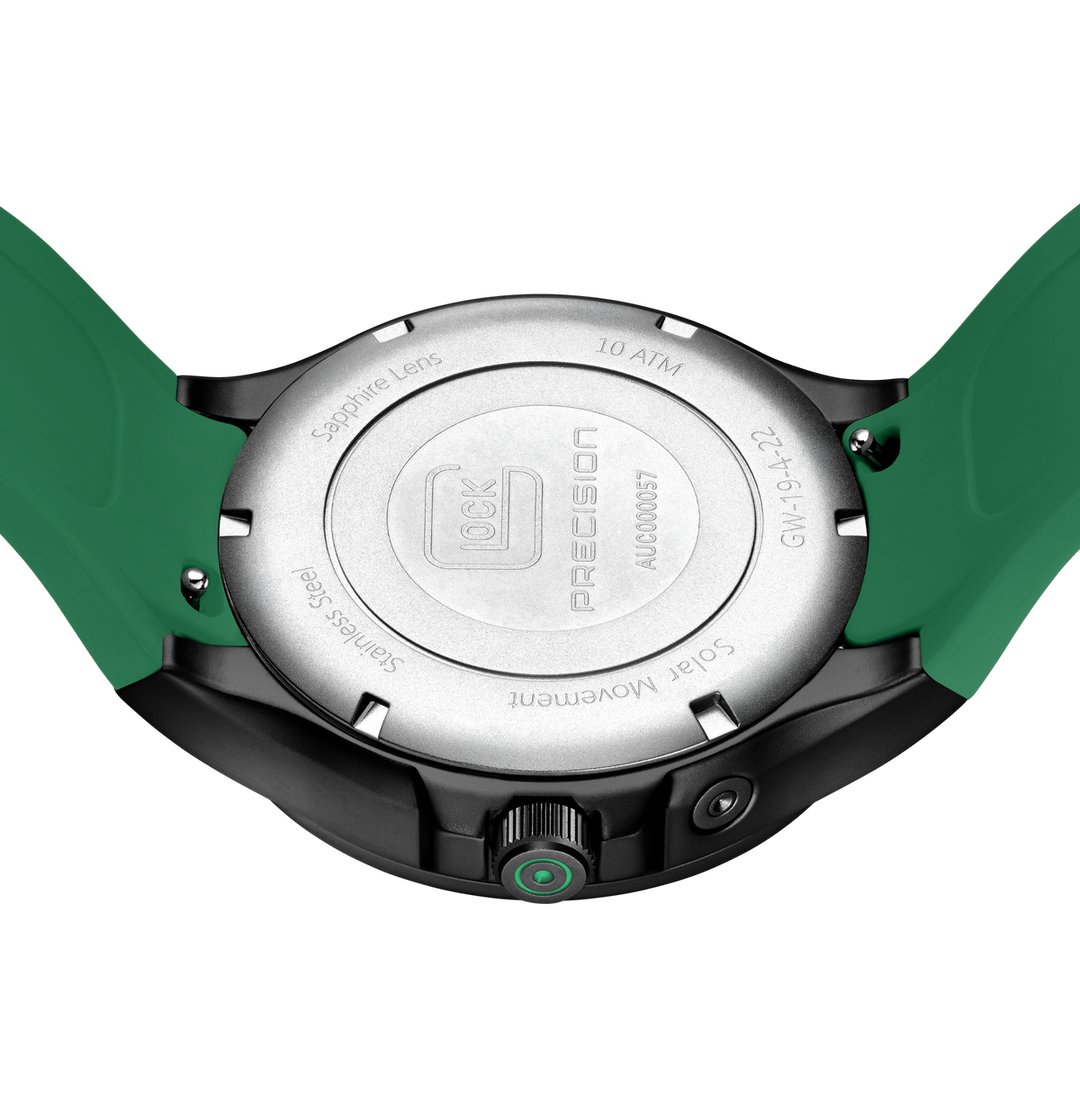 GLOCK GW-19-4-22 42mm Solar Watch with Green Silicone Strap