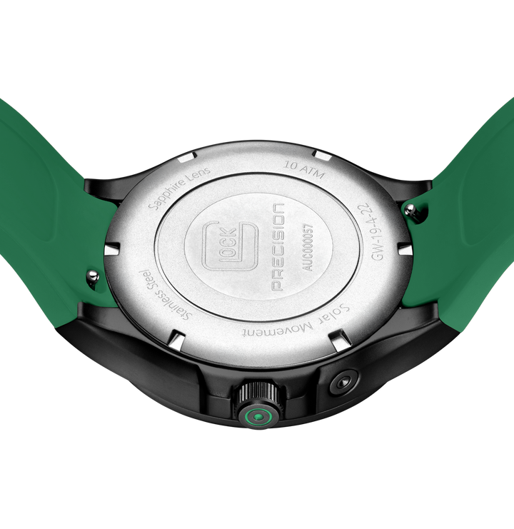 GLOCK GW-19-4-22 42mm Solar Watch with Green Silicone Strap