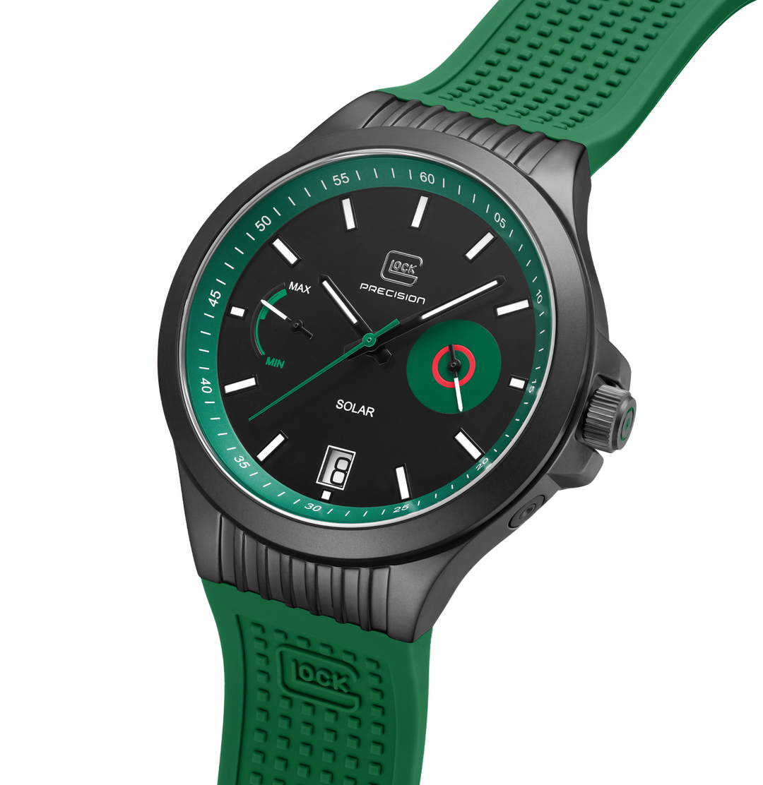 GLOCK GW-19-4-22 42mm Solar Watch with Green Silicone Strap