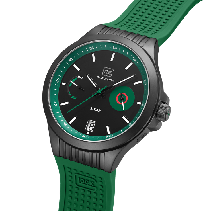 GLOCK GW-19-4-22 42mm Solar Watch with Green Silicone Strap