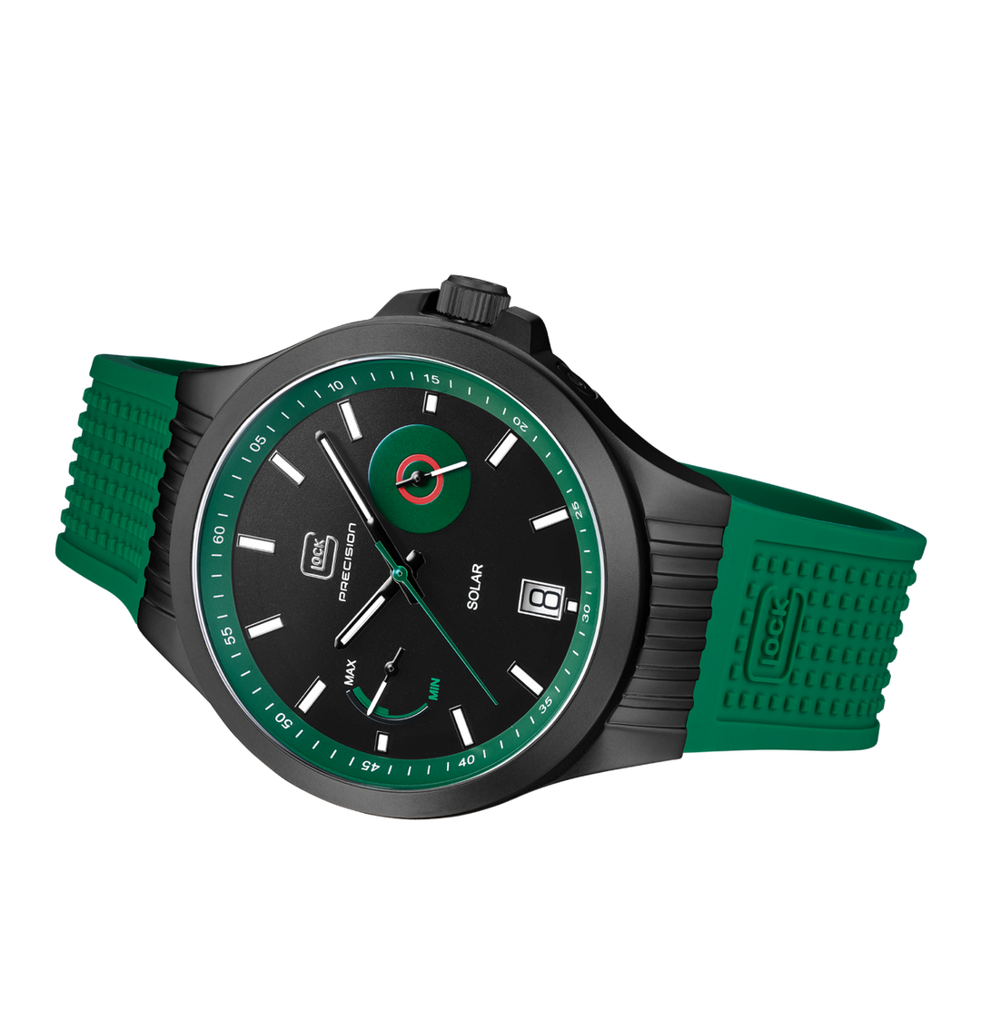 GLOCK GW-19-4-22 42mm Solar Watch with Green Silicone Strap