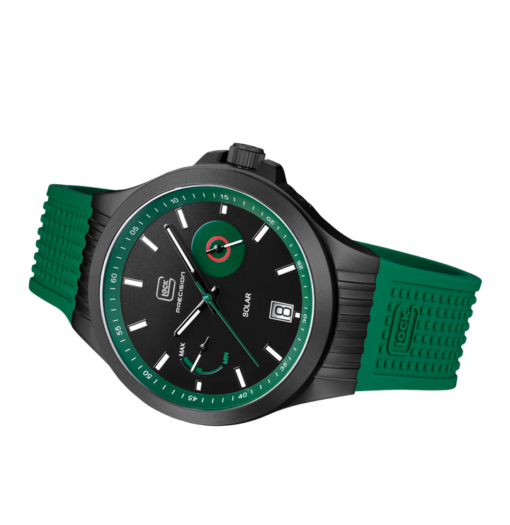 GLOCK GW-19-4-22 42mm Solar Watch with Green Silicone Strap