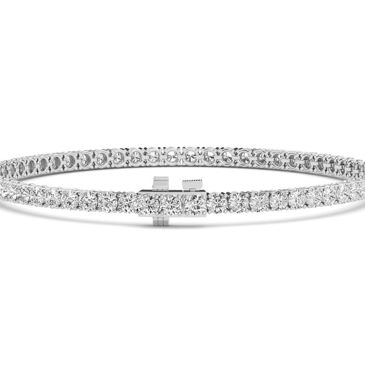 8.02ctw Round Brilliant Cut Lab-Grown Diamond Tennis Bracelet in 14k White Gold