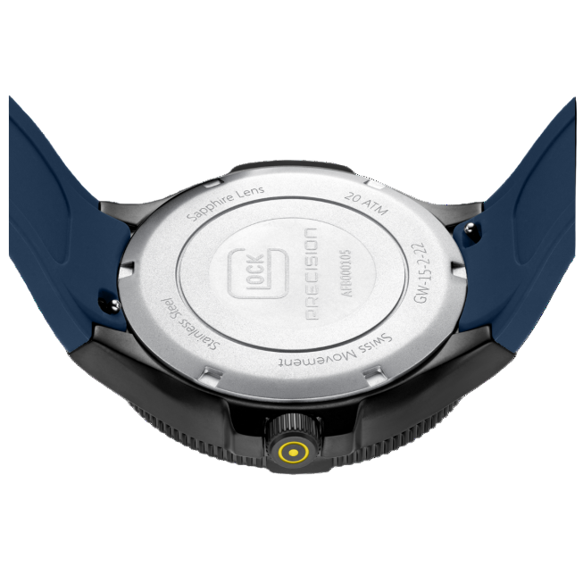 GLOCK GW-15-2-22 43mm Stainless Steel Quartz Silicone Strap Watch