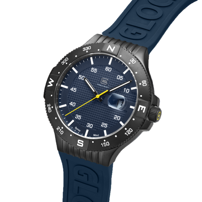 GLOCK GW-15-2-22 43mm Stainless Steel Quartz Silicone Strap Watch