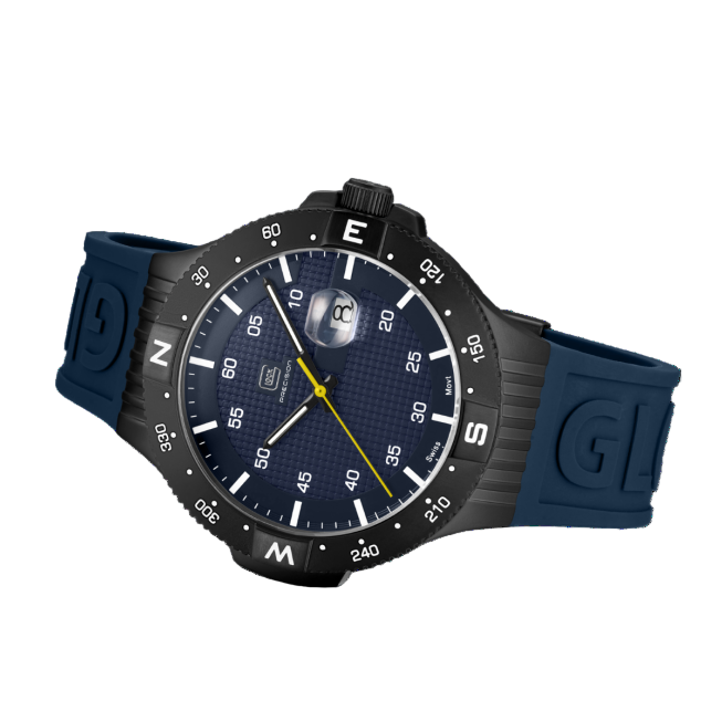 GLOCK GW-15-2-22 43mm Stainless Steel Quartz Silicone Strap Watch