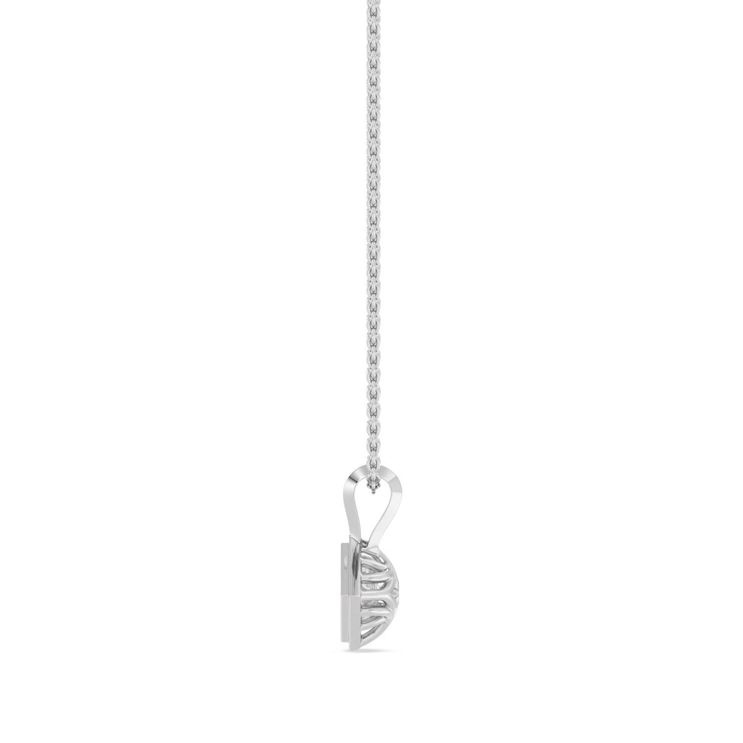 1ct Lozenge Shaped Lab-Grown Diamond Bezel-Set Pendant Necklace in 14k White Gold