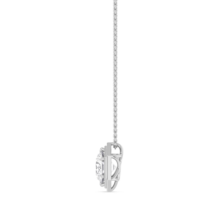 2ct Round Brilliant Lab-Grown Diamond Hexagonal Pendant Necklace in 14k White Gold