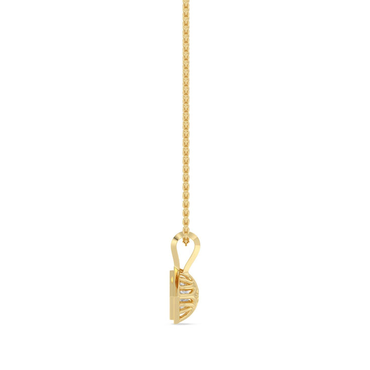 1ct Lozenge Shaped Lab-Grown Diamond Bezel-Set Pendant Necklace in 14k Yellow Gold