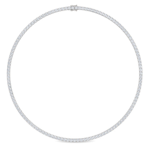 18.24ctw Round Brilliant Lab-Grown Diamond 16" Tennis Necklace in 14k White Gold