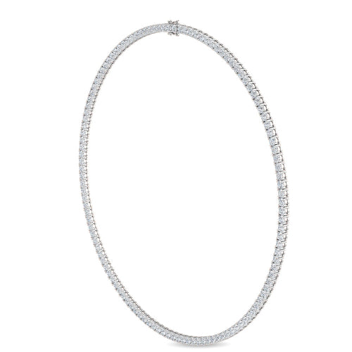 18.24ctw Round Brilliant Lab-Grown Diamond 16" Tennis Necklace in 14k White Gold