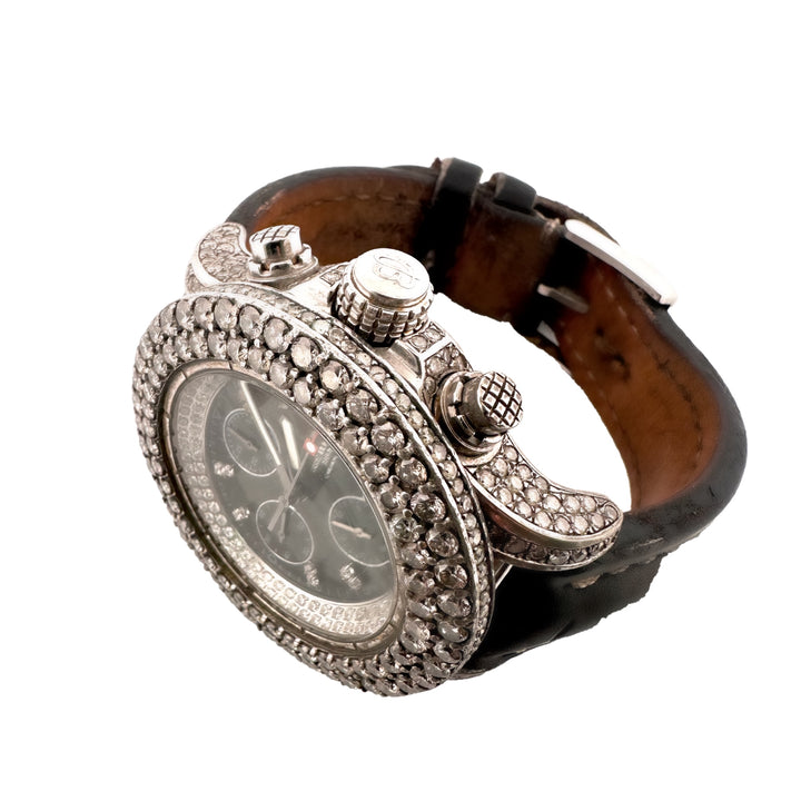 Breitling Super Avenger Chronograph with Diamonds Leather Strap Watch