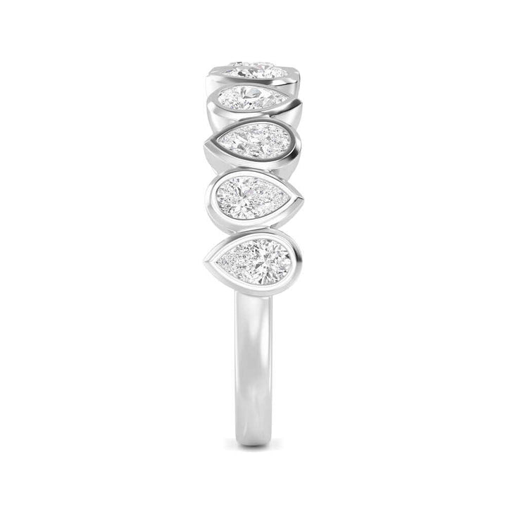 1.62ctw Pear Cut Lab-Grown Diamond Bezel-Set North-South Stackable Band in 14k White Gold