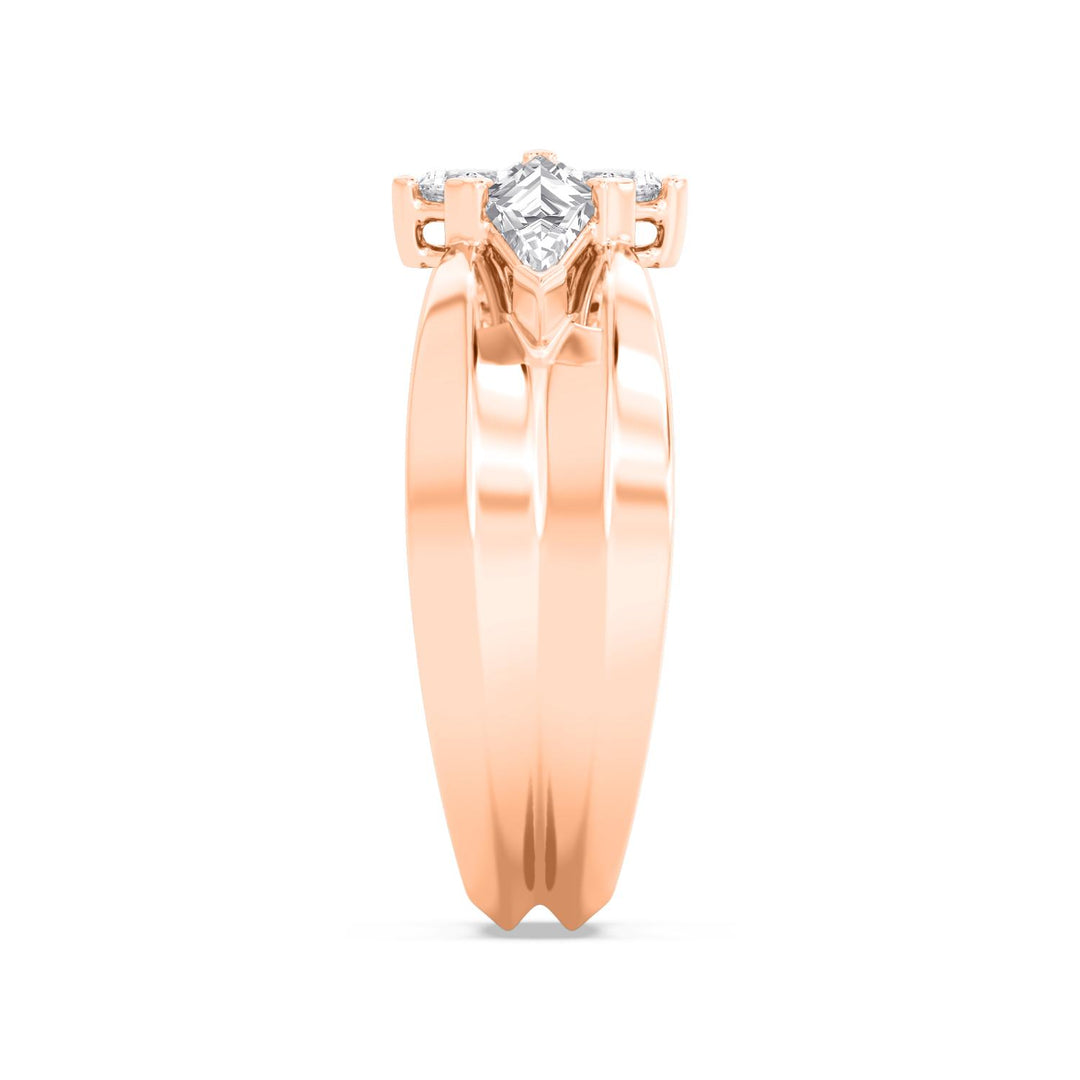 0.96ctw Lozenge & Kite Shaped Lab-Grown Diamond Cocktail Ring in 14k Rose Gold
