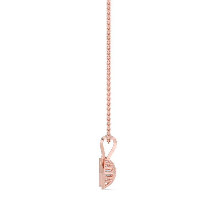 1ct Lozenge Shaped Lab-Grown Diamond Bezel-Set Pendant Necklace in 14k Rose Gold