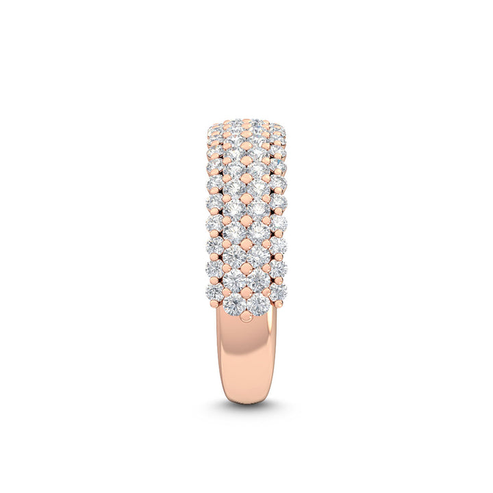 1ctw Round Brilliant Lab-Grown Diamond 4-Row Stackable Band in 14k Rose Gold