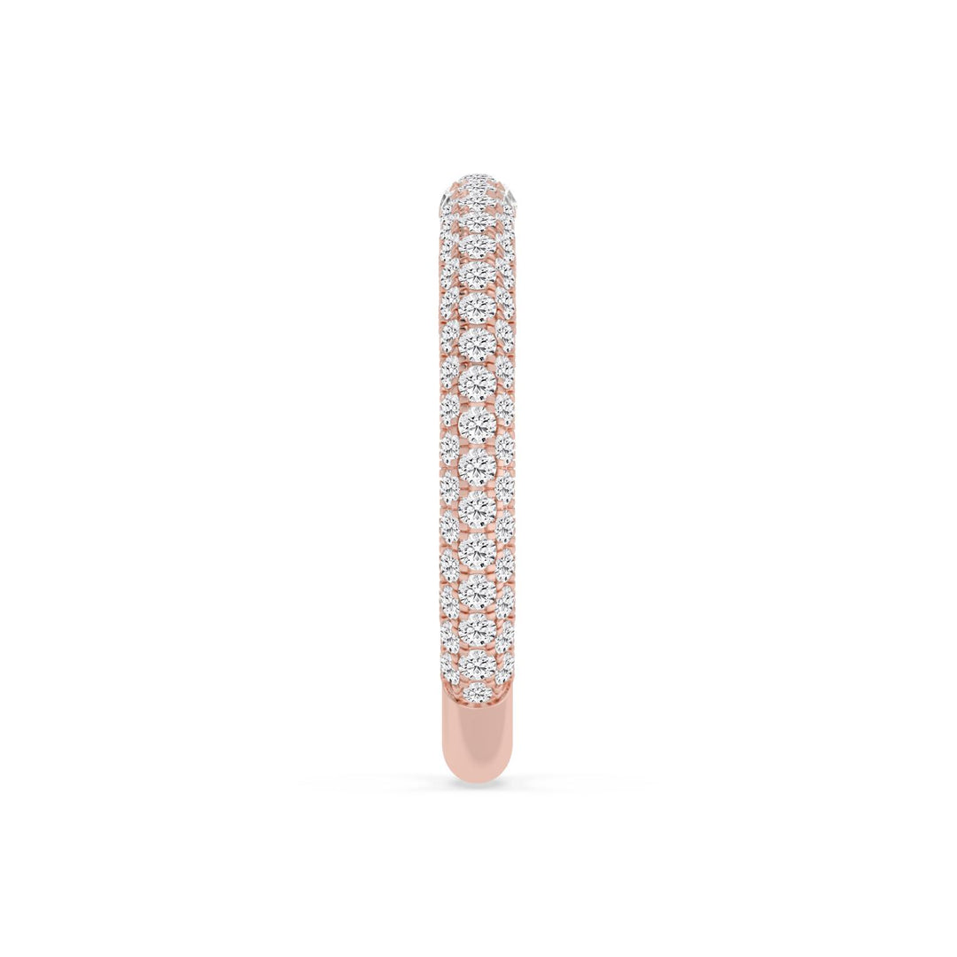 0.75ctw Round Brilliant Lab-Grown Diamond Pavé Stackable Band in 14k Rose Gold