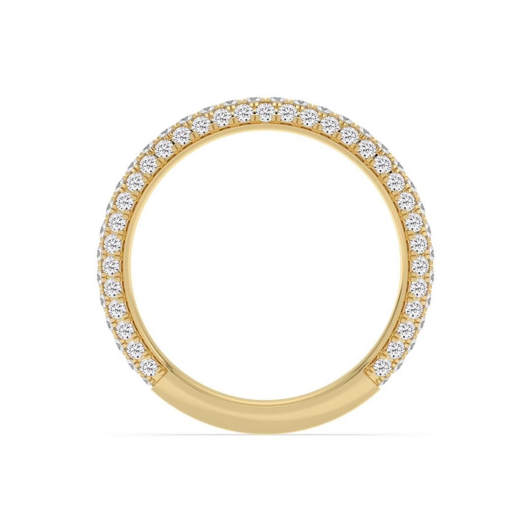 0.75ctw Round Brilliant Lab-Grown Diamond Pavé Stackable Band in 14k Yellow Gold