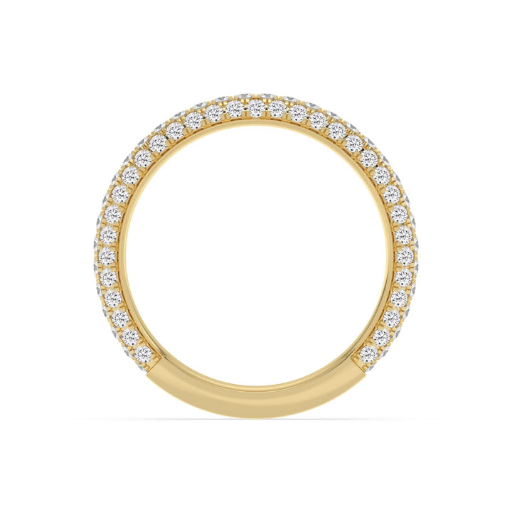 0.75ctw Round Brilliant Lab-Grown Diamond Pavé Stackable Band in 14k Yellow Gold