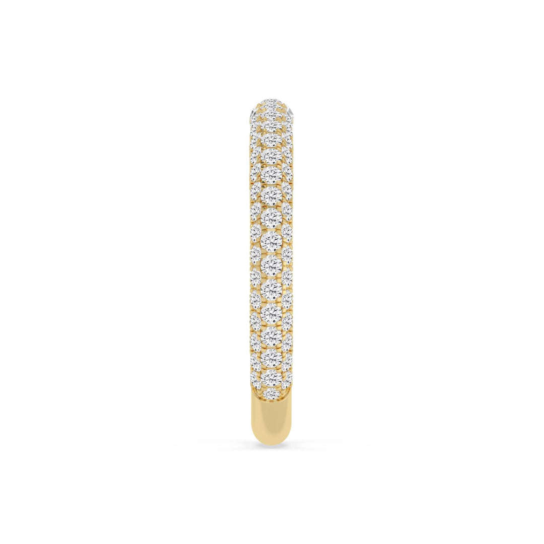 0.75ctw Round Brilliant Lab-Grown Diamond Pavé Stackable Band in 14k Yellow Gold