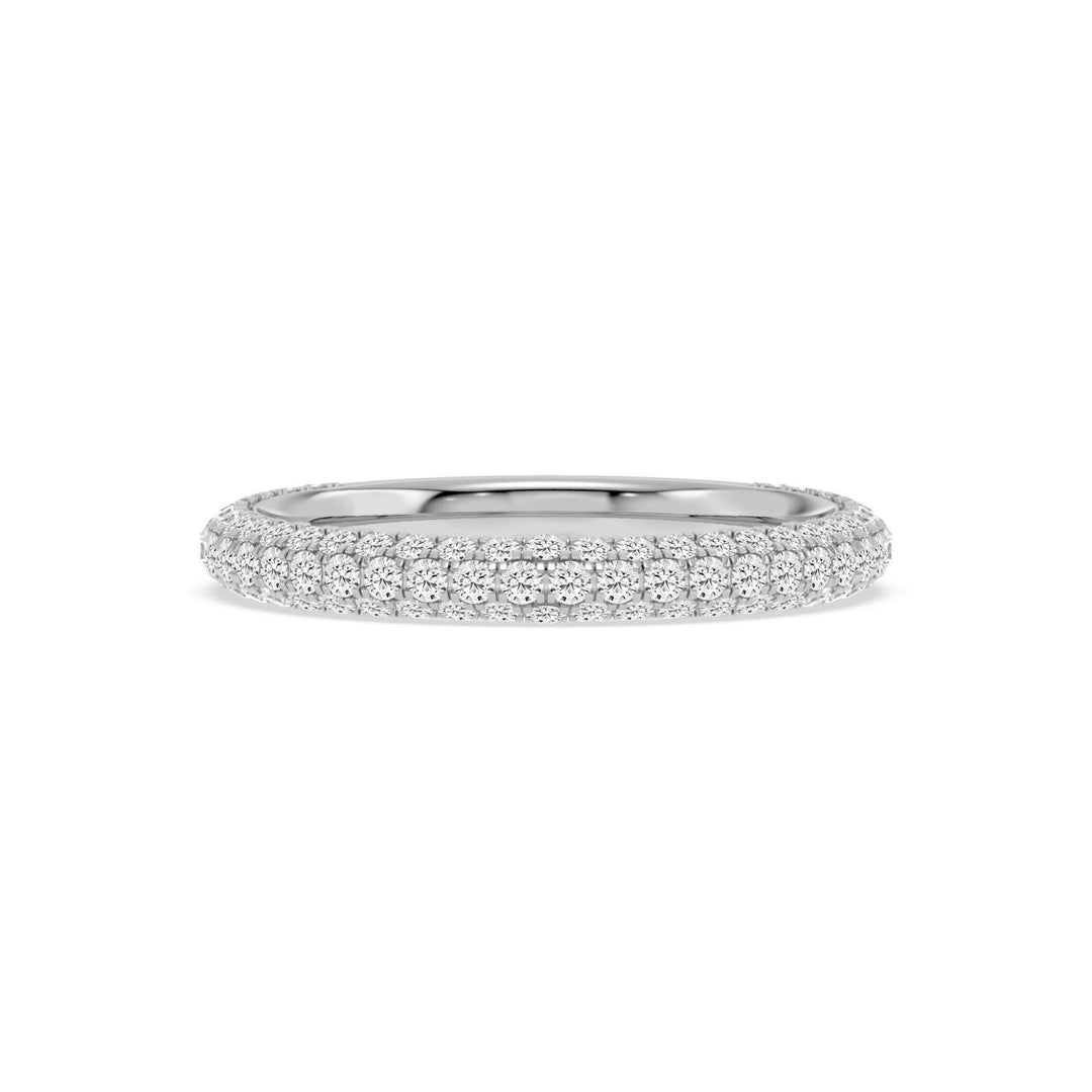 0.75ctw Round Brilliant Lab-Grown Diamond Pavé Stackable Band in 14k White Gold