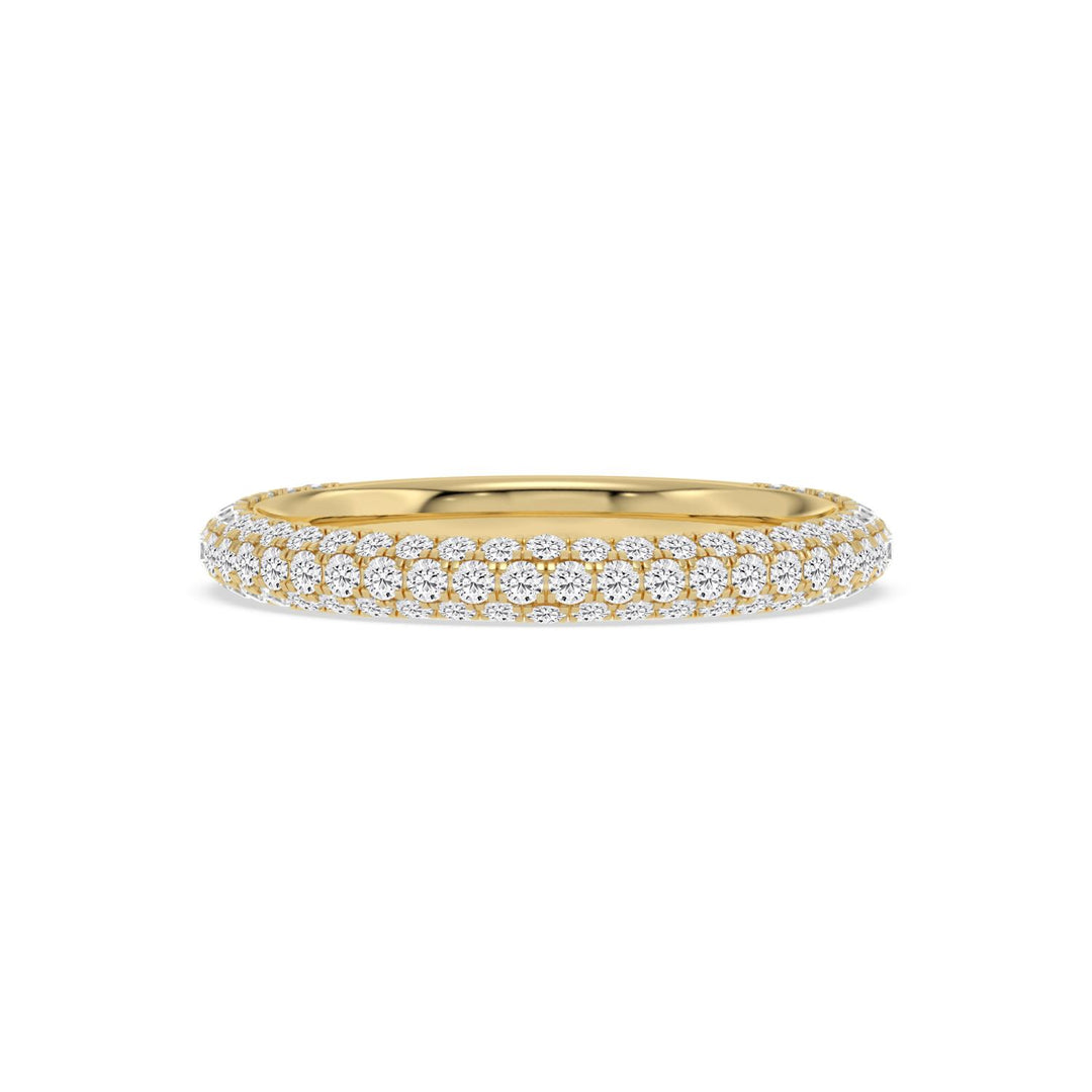 0.75ctw Round Brilliant Lab-Grown Diamond Pavé Stackable Band in 14k Yellow Gold
