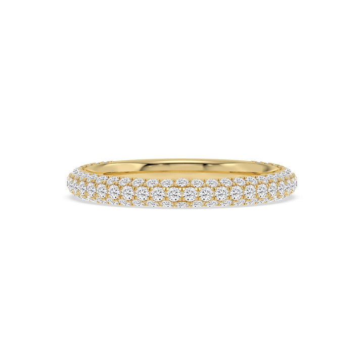 0.75ctw Round Brilliant Lab-Grown Diamond Pavé Stackable Band in 14k Yellow Gold