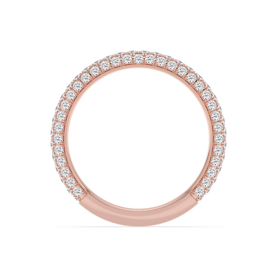 0.75ctw Round Brilliant Lab-Grown Diamond Pavé Stackable Band in 14k Rose Gold