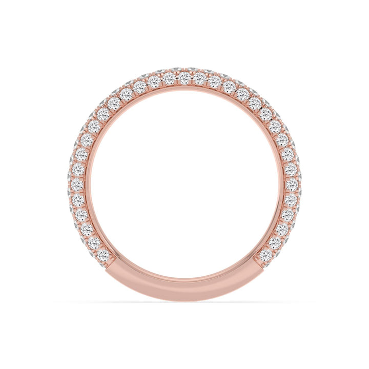 0.75ctw Round Brilliant Lab-Grown Diamond Pavé Stackable Band in 14k Rose Gold