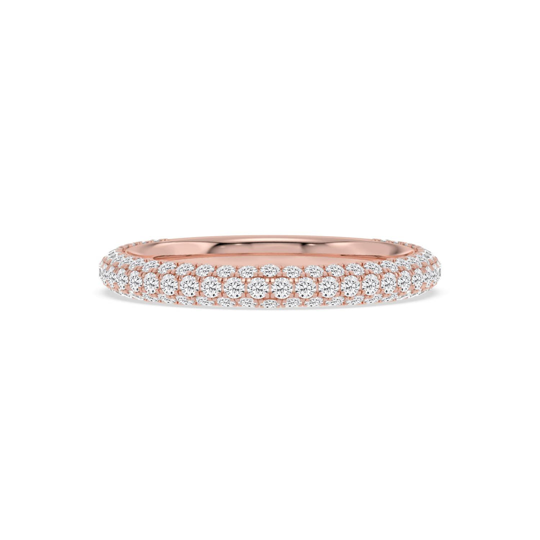 0.75ctw Round Brilliant Lab-Grown Diamond Pavé Stackable Band in 14k Rose Gold